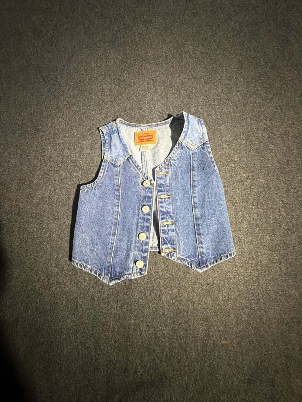 Levi Strauss & Co. Kids Blue Wash Denim Vest Size S 9-10YRS